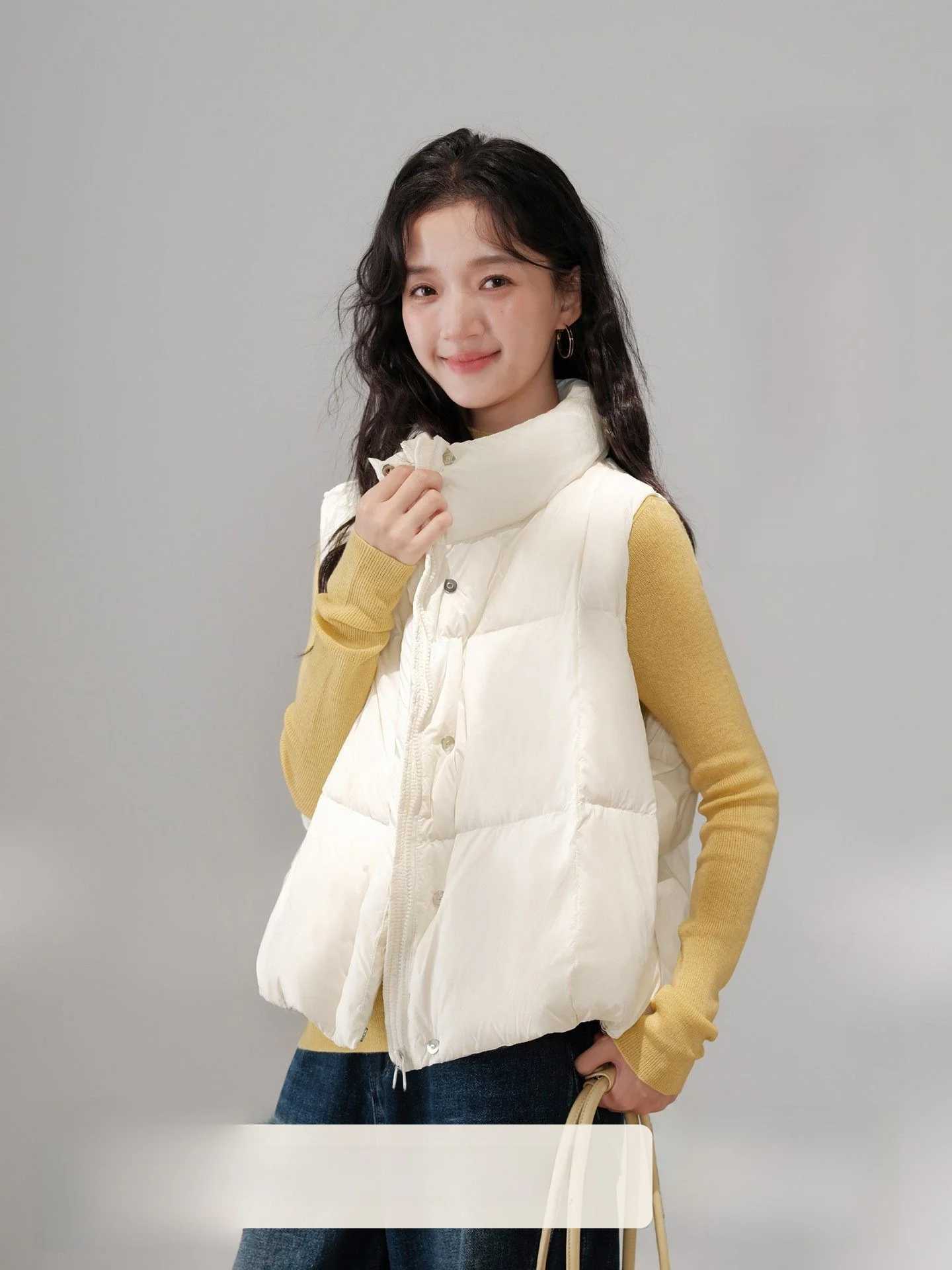 

Белый утепленный жилет для женщин, свободный крой, осень-зима, из полиэфирного волокна, ветрозащитный, 3D-дизайн