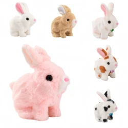 Plush Electric Rabbit Toy Cute Cartoon Animal Pet Stuffed Dolls Can Walking Running Shake Ears Kids Birthday Christmas Gift