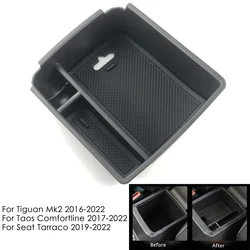 For Volkswagen VW Tiguan MK2 Taos Comfortline 2017-2022 Car Accessories Armrest Storage Box Tray Console Organizer Pallet