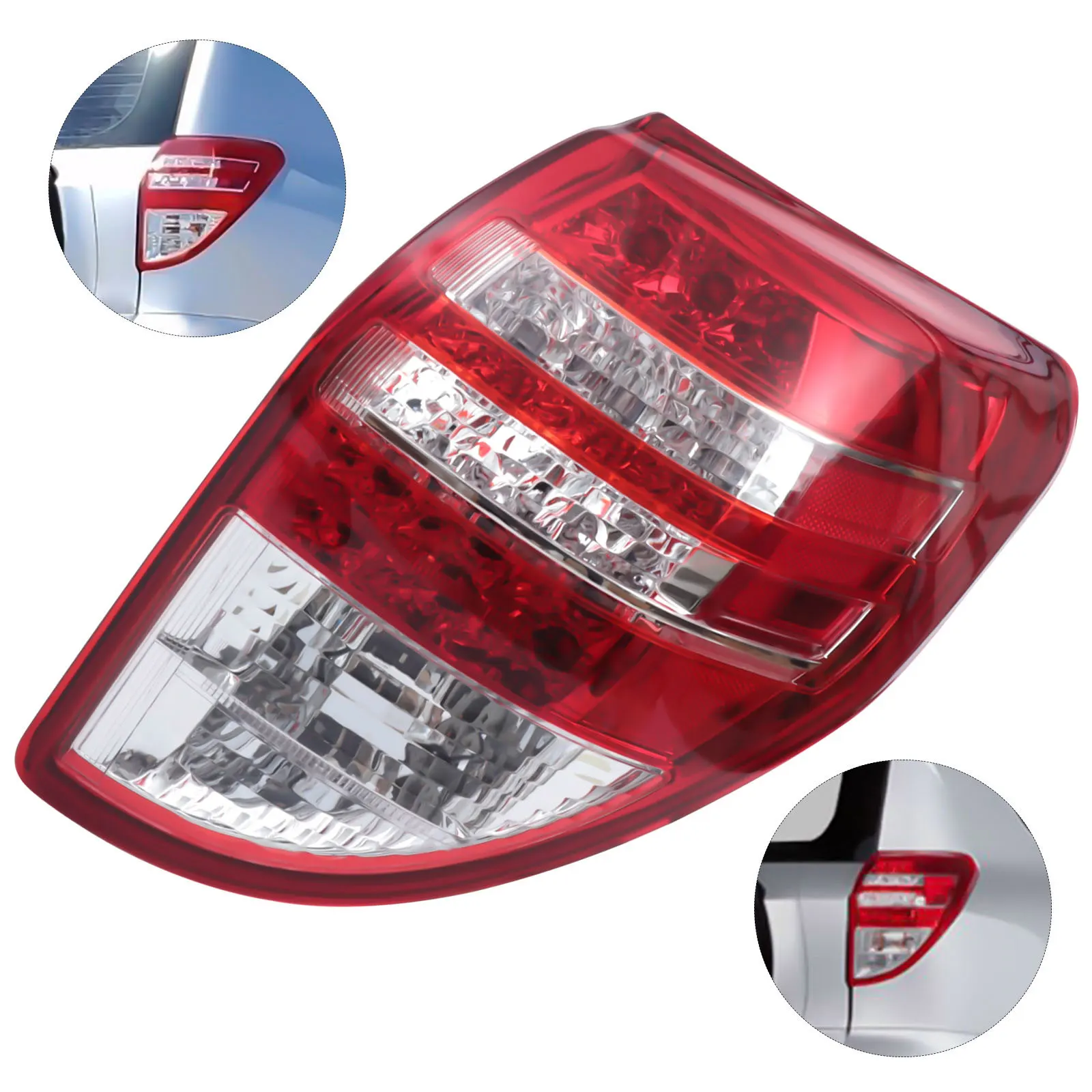 

For 2009 2010 2011 2012Toyota Rav4 Halogen Tail Lights Lamp Assembly Right Passenger Side Taillight Clear & Red Lens Tail Lights