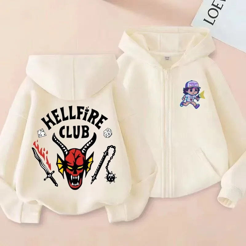 

Куртка-худи на молнии для всей семьи в стиле Stranger Things Hellfire Club, детская куртка Dungeons & Dragons