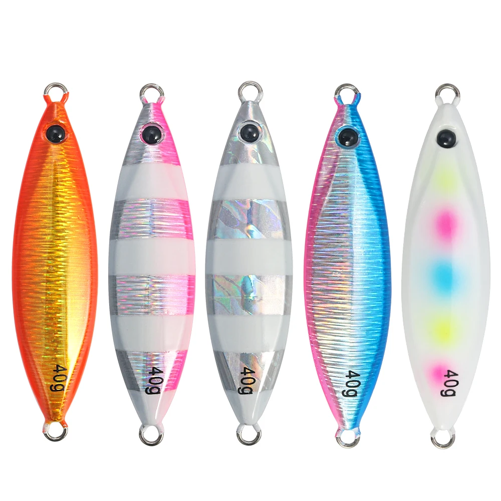 AOCLU Japan Quality Slow Metal Jig 5g 15g 40g 80g 120g Hard Bait Sinking Stick Fishing Lures Reflective Hologram Luminous UV