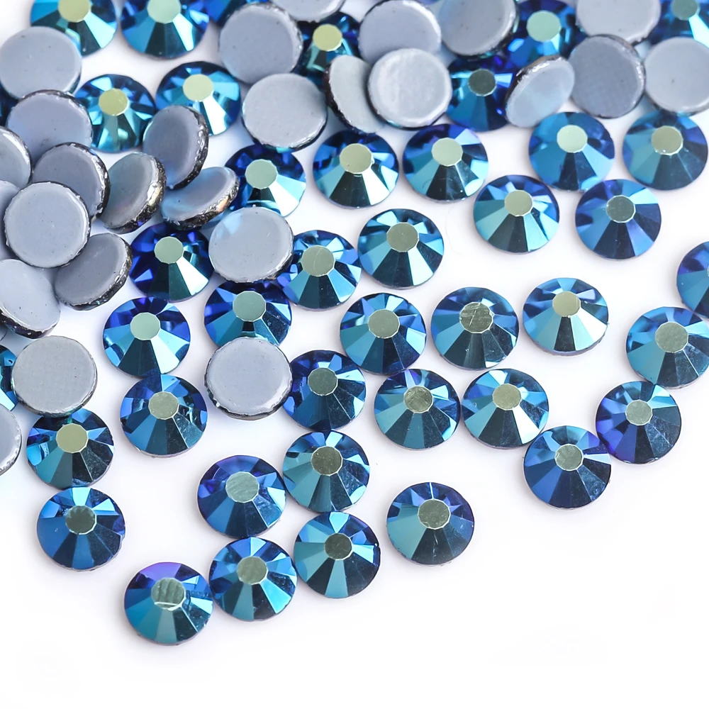 SS6-SS30 Multi-color Crystal AB Hot Fix Rhinestone Crystal Super Glitter Strass Iron On Rhinestones For Nail Art Fabric Garment