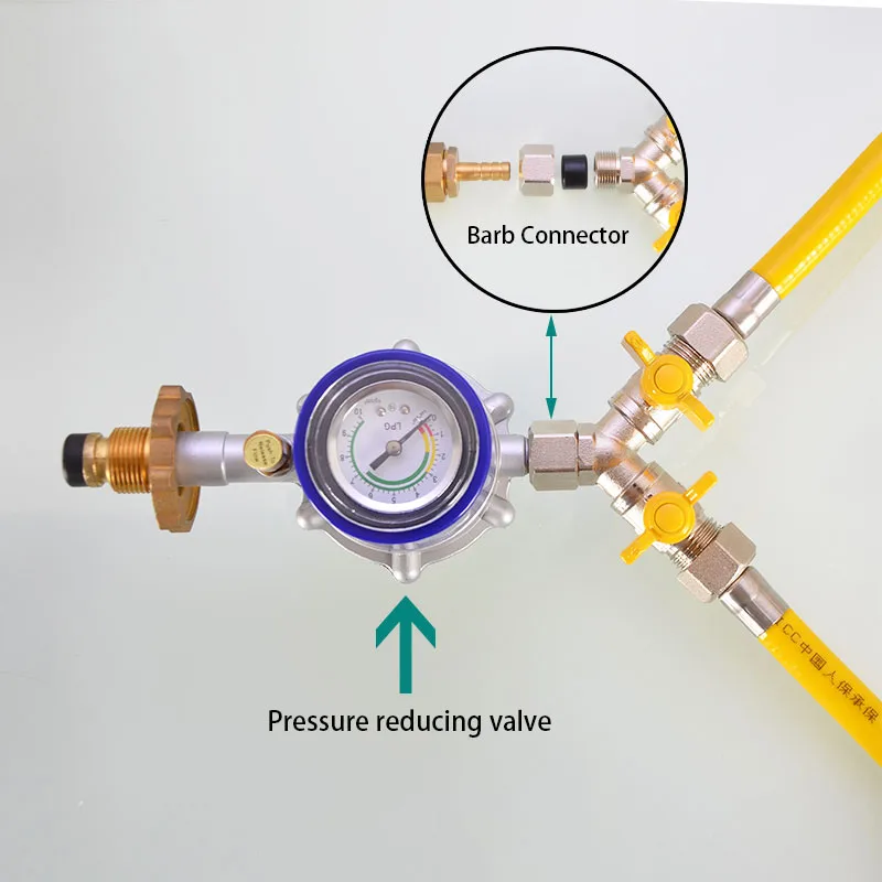 Barb ottone Gas valvola a sfera a 3 vie 1/2 "filettatura femmina/maschio connettore valvola in rame Pagoda interruttore in rame raccordo accoppiatore adattatore