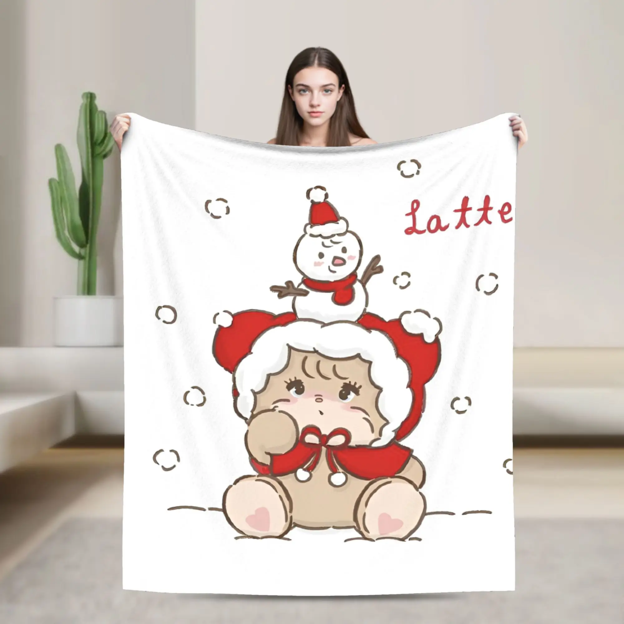 Latte   Mikkos Knitted Blanket Fleece Soft Throw Blankets for Bedroom Sofa Bed Rug