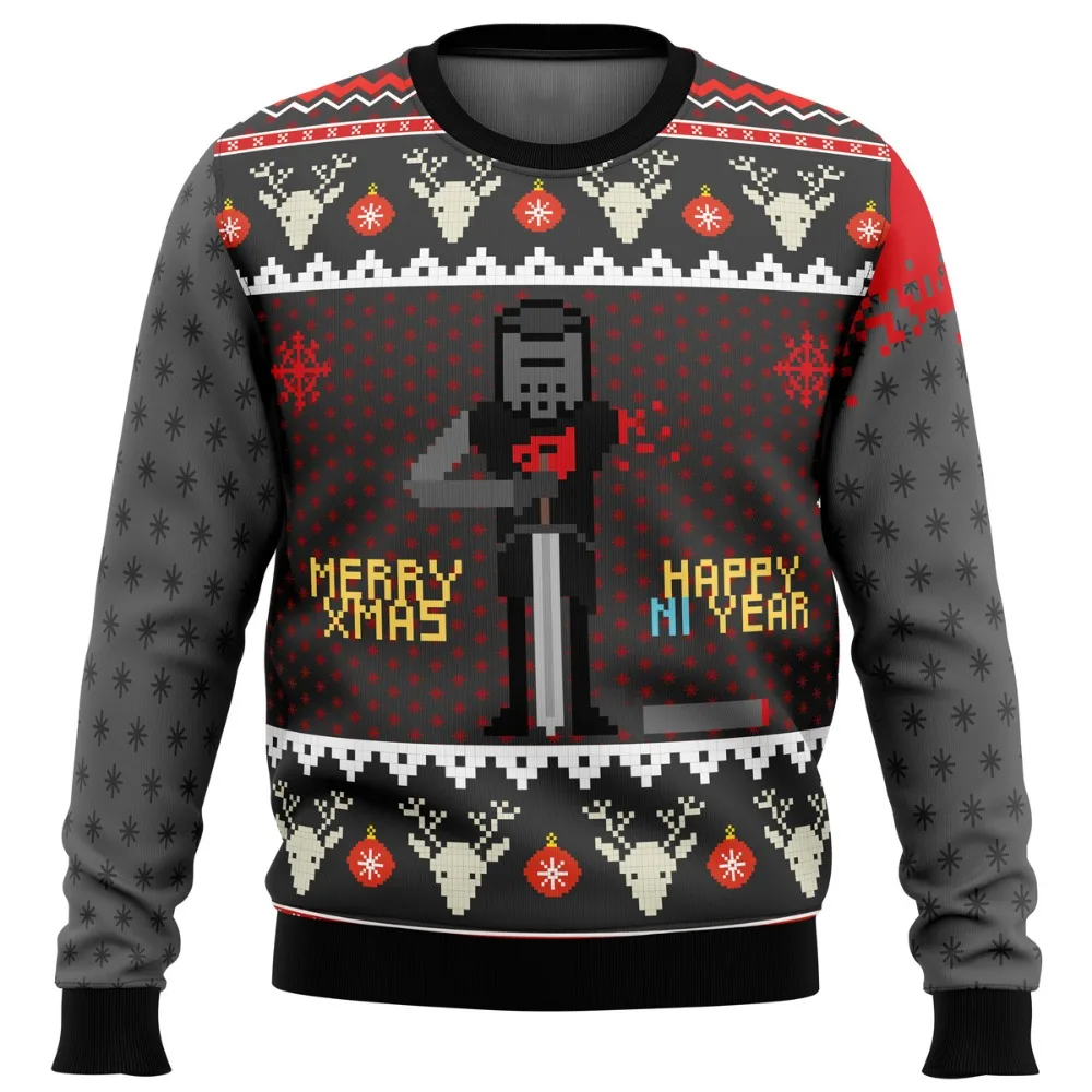 Mine World Pixel Ugly Christmas Sweater Grappige vakantiepullover voor kerstfeest Heren Dames Familie Kersttrui