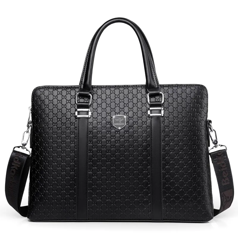 Лидер продаж, новый мужской модный деловой портфель, кожаная сумка высокого качества, большая вместительная сумка на плечо, сумки для ноутбука, сумка-мессенджер