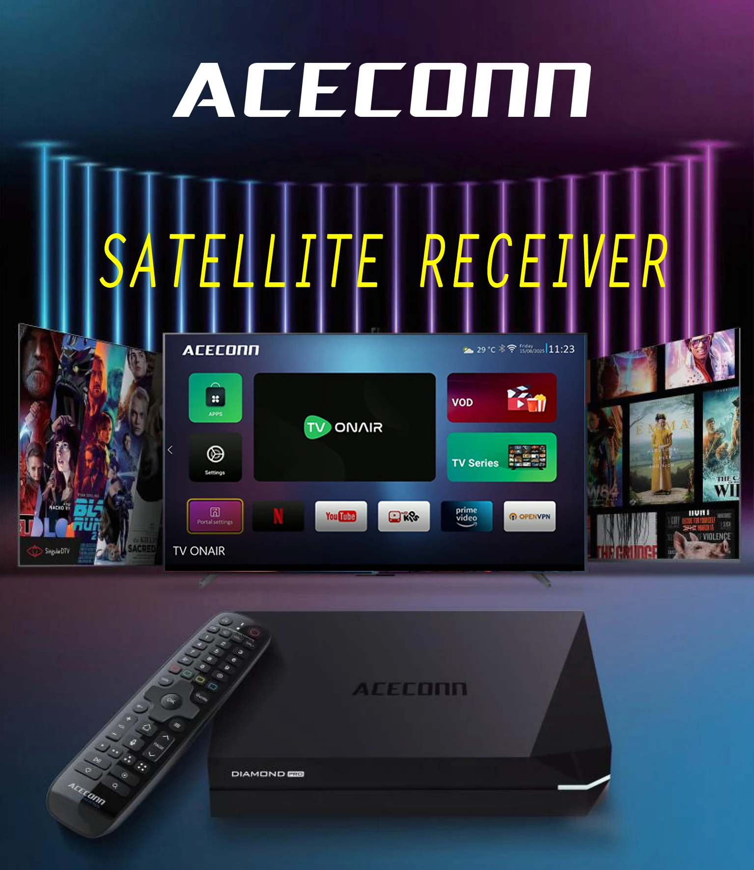 ACECONN XCONN FOREVER X-CYBER/ACEMIX/Pi2/ACE11/Diamond Pro/Sword pro+ 4K HD Super box IPTV TV Box Android/Linux Box