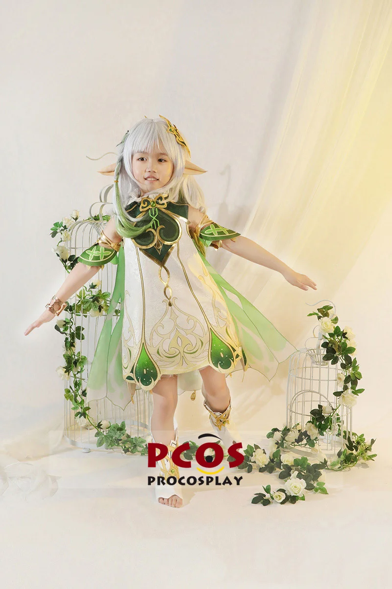 Juego Genshin Impact Sumeru Lesser Lord Nahida, disfraz de Cosplay para niños, C02945_kid-AA