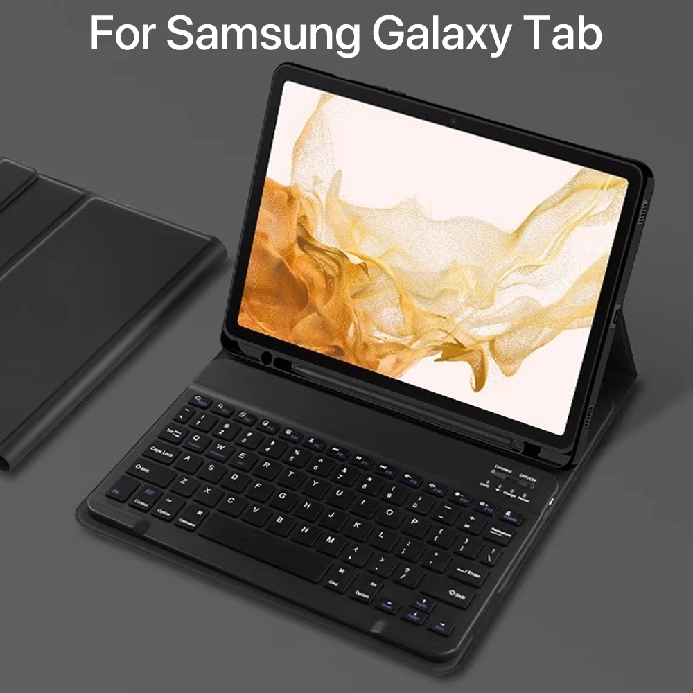 

Чехол для Samsung Galaxy Tab A9 Plus 11 A8 10,5 со съемной клавиатурой Galaxy Tab S10 S9 FE 10,9 S7 S8 11 FE PLUS 12,4 S6 Lite 10,4