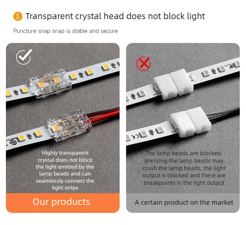 SMD Crystal Joint 2 3 4 5Pin LED-Drahtverbinder lötfrei für 5 mm 8 mm 10 mm Schnellklemmenblockleiste Lichtdrahtverbindung – Detail 8