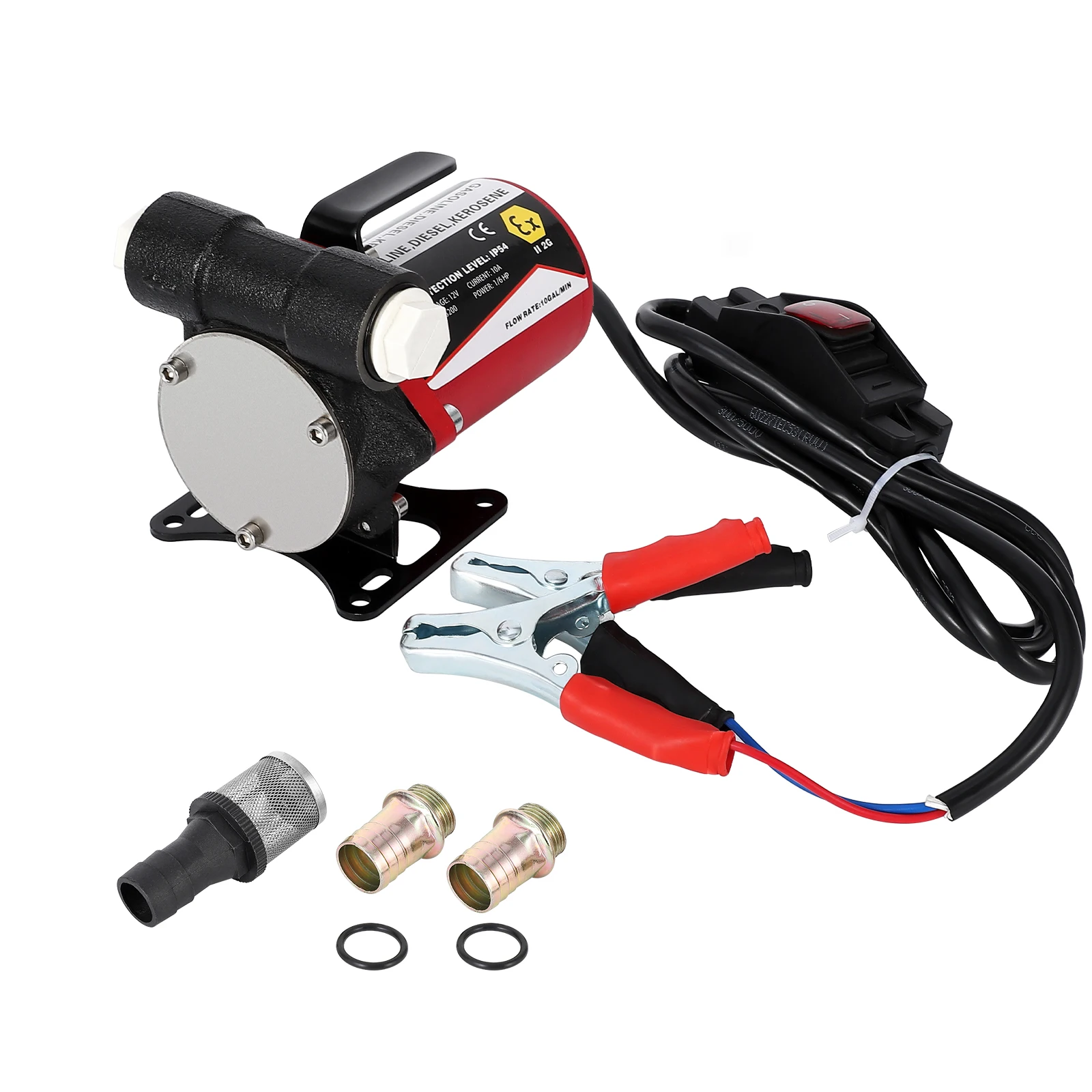 

Fuel Transfer Pump DC12V Diesel Transfer Pump Cast Iron Gasoline Transfer Pump,8GPM Overheating Stability Applicable to Gasoline