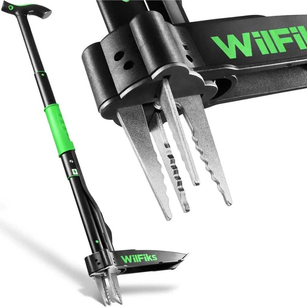 weed puller tool with long adjustable handle (36