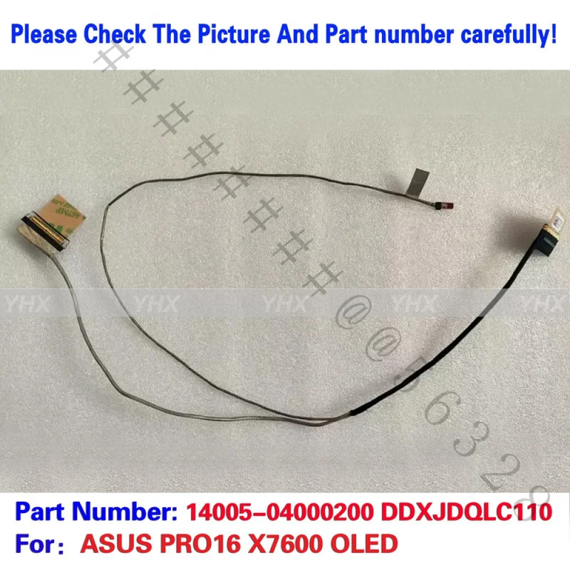 AS+New OLED EDP Screen Cable For ASUS PRO16 X7600 LCD Display Flex Cable P/N:14005‑04000200 DDXJDQLC110 Laptop Video Cable Repla