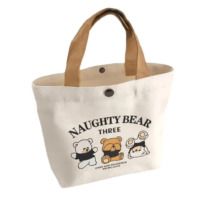1 Stück vielseitige, langlebige Baumwoll-Canvas-Handtasche mit Digitaldruck, Bento-Mehrzweck-Aufbewahrungstasche