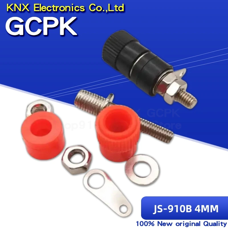 5PCS Terminal Blocks JS-910B 4MM Black Red Terminal Connector Binding Post Banana Plug Amplifier Jack Mount