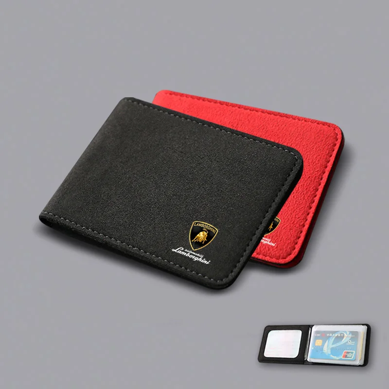 الجلد المدبوغ شعار سيارة حقيبة جلدية بطاقة الائتمان رخصة القيادة المحفظة لامبورغيني أوروس هوراكان أفينتادور قسط Fenomeno Revuelto