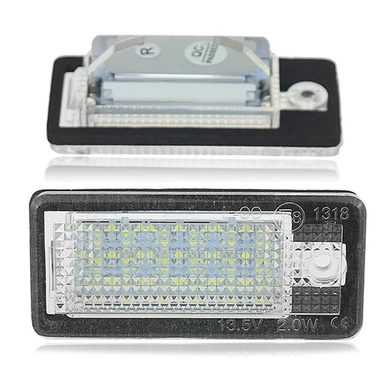 Car LED License Number Plate Light Lamp White For - A3 S3 8P A4 B6 B7 A5 A6 4F Q7 A8 S8 C6 Cabriolet