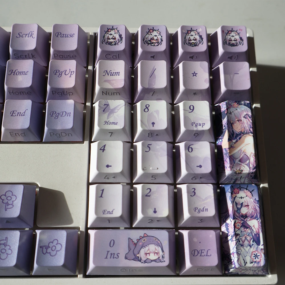 เกม Honkai Impact3 Castorice PBT Key Caps คอสเพลย์ Props แกนด้านข้างแกะสลัก MechanKeycaps Gaming Tabletop อุปกรณ์