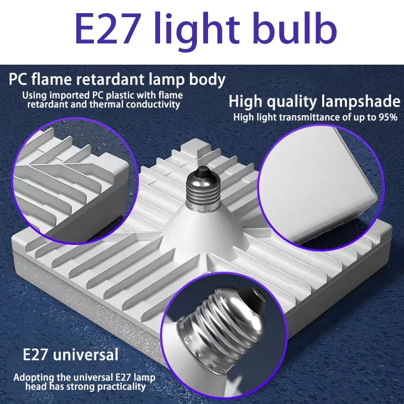 LED E27 Light Bulb E27 Base Panel Light Waterproof 220V 30W/40W/50W/65W Light Fitting Ceiling Lamp For Living Room Super Bright