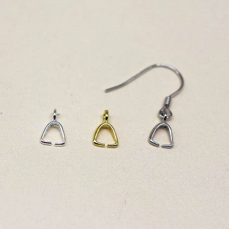 1 Piece Solid 925 Sterling Silver Small Pinch Clip Bail Pendants Clasp Connector DIY Components Jewelry Findings Original Making