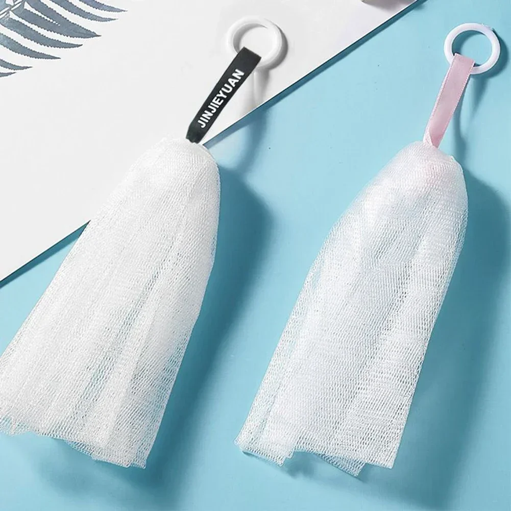 5pc Portable Hangable Handmade Soap Saver Bag Bath Shower Travel Foaming Exfoliating Mesh Soap Pouch Bubble Bags Drawstring Bags