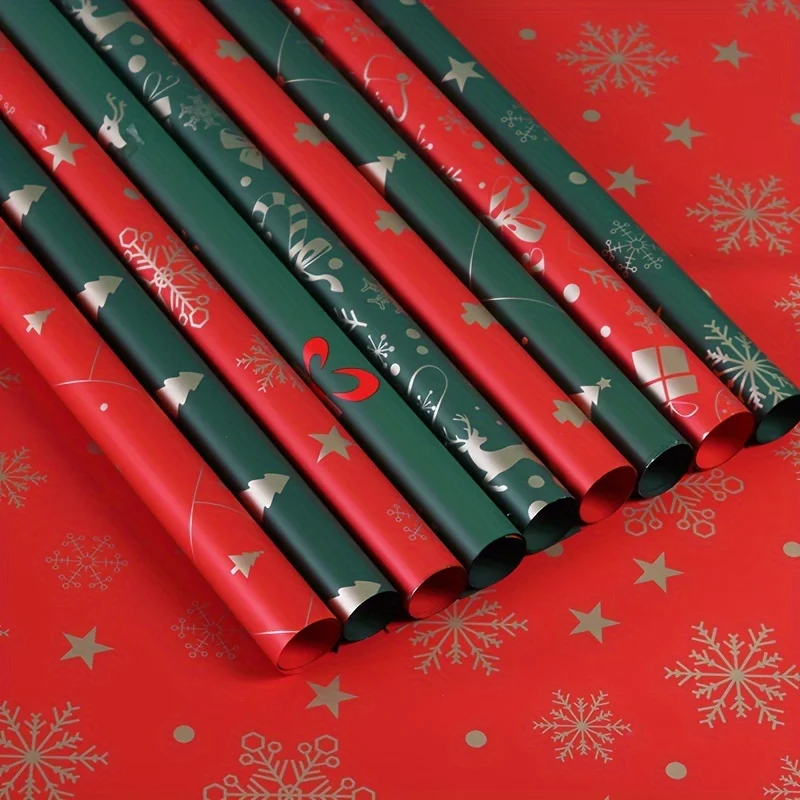 Waterproof Christmas Apple Gift Wrap Paper for Peace Eve Floral Bouquet Packaging