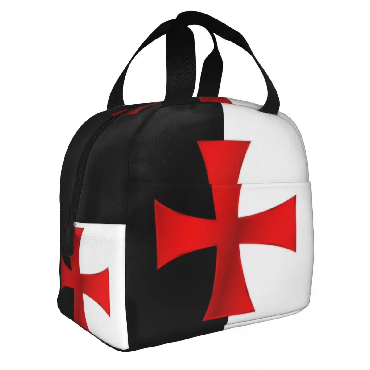 Templar Knight Jerusalem Cross Seal Medieval Warrior Symbol Insulated Lunch Tote Bag for Portable Thermal Cooler Food Lunch Box