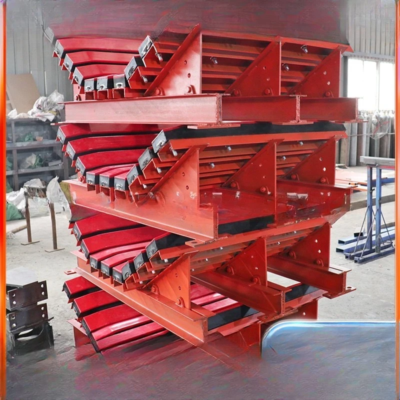 Belt conveyor bandwidth 1000 buffer bed guide groove angle adjustable shock absorber bed wear-resistant flame retardant strip
