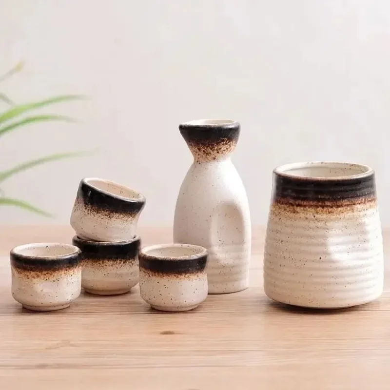 Japanese Ceramic Wine Sake Set  Heater Hot Po Wine Bottle White   Glass Dispenser For Wine Room