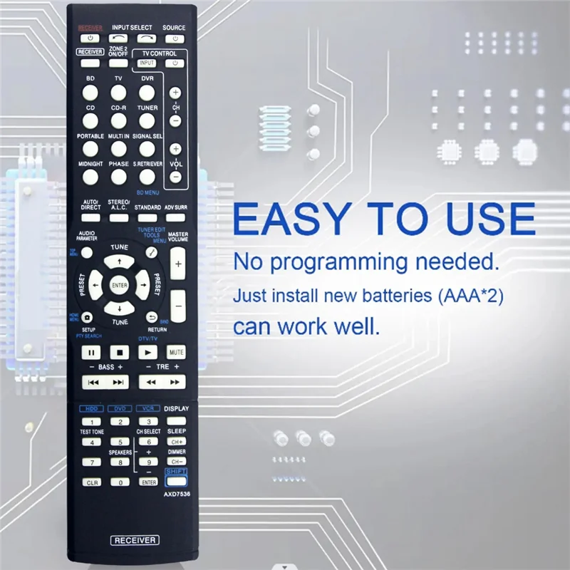 SQPP-remplacer la télécommande Axd7536 pour récepteur Pioneer Av Axd7517 Axd7621 Axd7501 Vsx-524-K