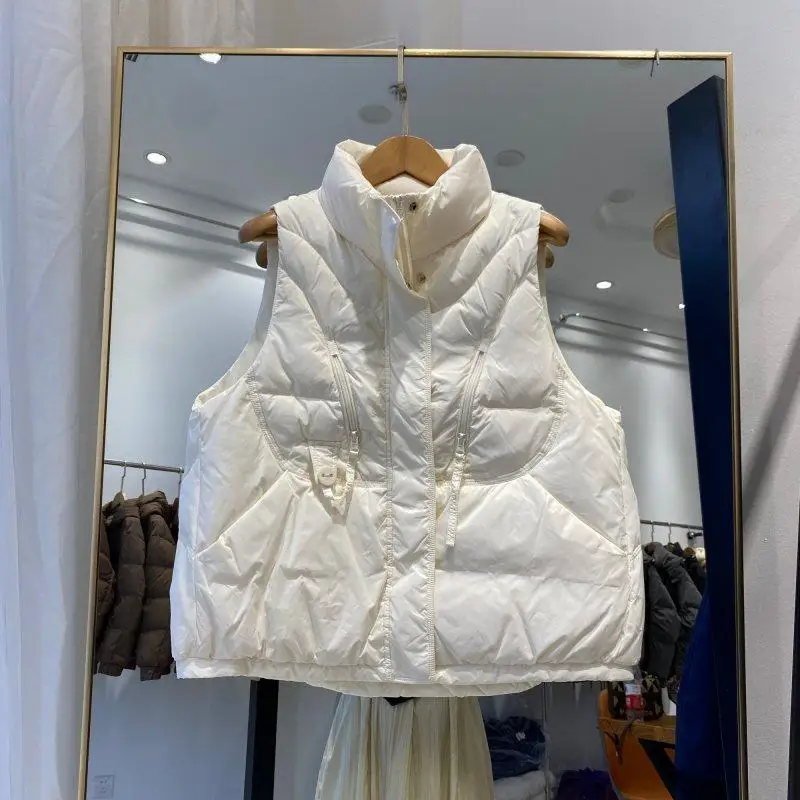 

Autumn and Winter New European and American Women's Vest Commuting Loose Duck Down Vest Top