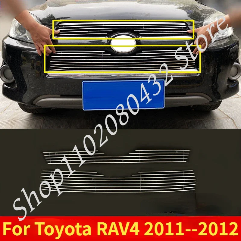 

For Toyota RAV4 2012--2012 Body Kit Front Bumper Cover Modified Grille Accessories High-quality Stainless Steel Racing Grill