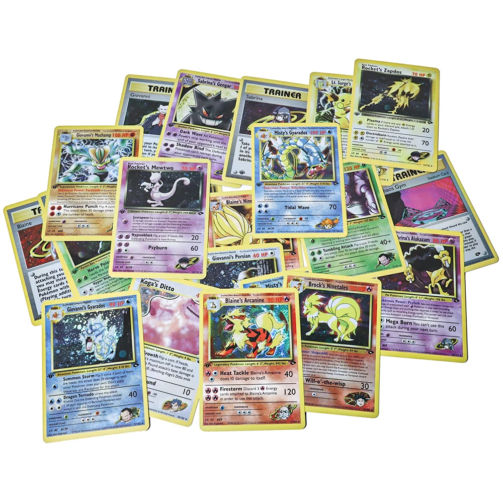 

Proxy PKM PTCG C Early Classic Series Gym Challenge Blaines Arcanine, Giovannis Gyarados Proxy Cards Game Collection Anime Cards