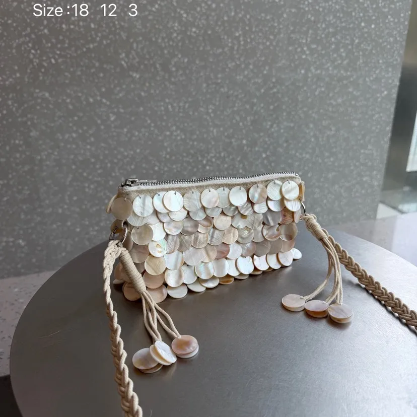 Designer Women's Bag Pearlescent Inlay Bucket Crossbody Bag Shell Beaded Handbag shoulder bag Tote Exquisite Purse phone pouch