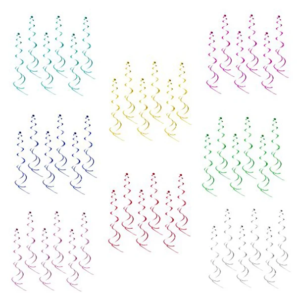 

6Pcs 90Cm Spiral Hanging Decorations Silver Glary Party Wedding Engagement Birthday Christmas Decor Swirl Hanging Decorations