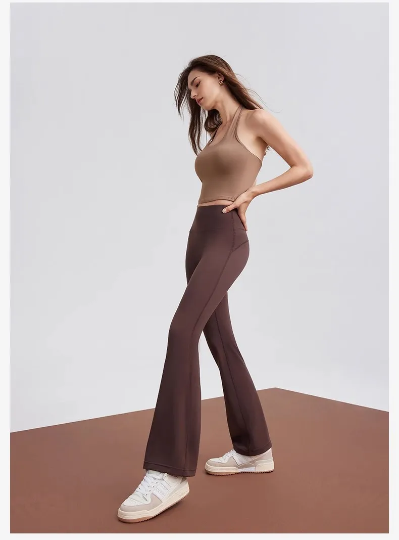 Modische Casual Streetwear Damen Schlaghose mit hoher Taille, elastisch, hüftformend, schlankmachend, atmungsaktiv, für Laufen, Sport, Radfahren, Pilates. – Detail 14