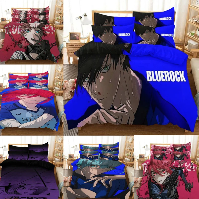 

Anime Blue Lock Bedding Set Cartoon Anime three-piece set Adult Boys Bedroom Duvetcover Sets 3D Kawaii colcha de verano cama