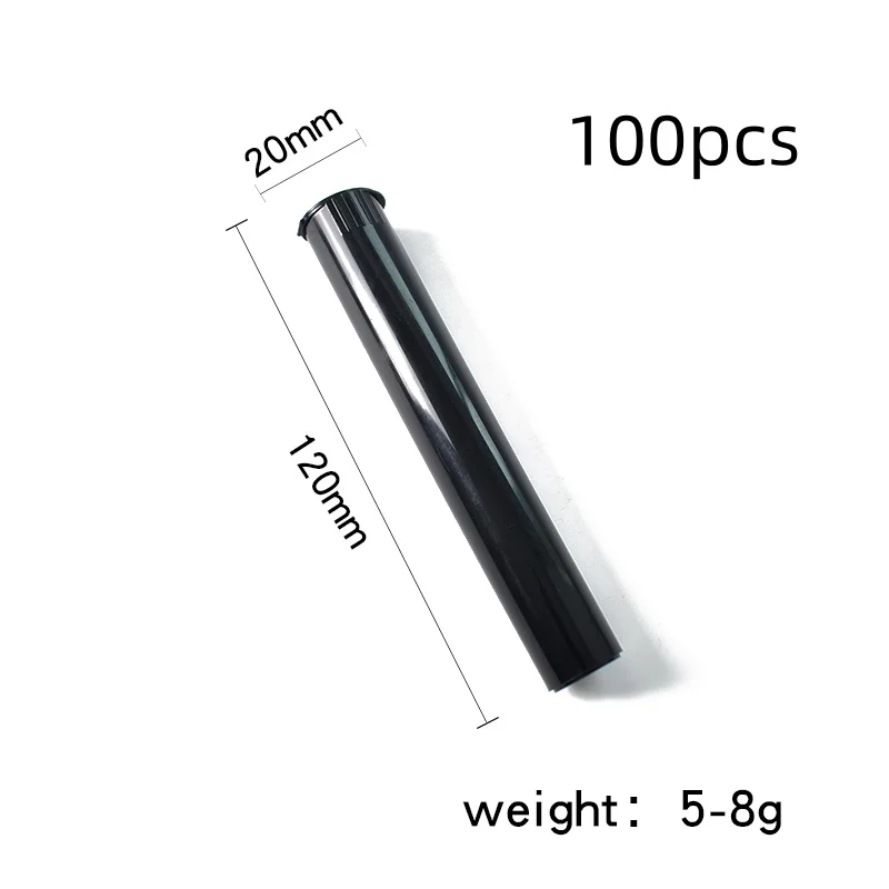 

100pcs black 110mm Tobacco Cigarette Storage Tube Waterproof Anti-odor Seal Plastic Dry Herb Grass Storage Cases
