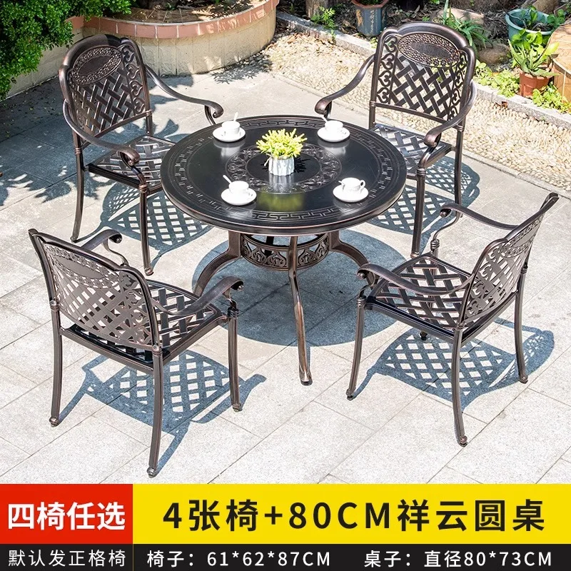 Outdoor tables and chairs Outdoor villa Courtyard Open-air balcony Cast aluminum European leisure