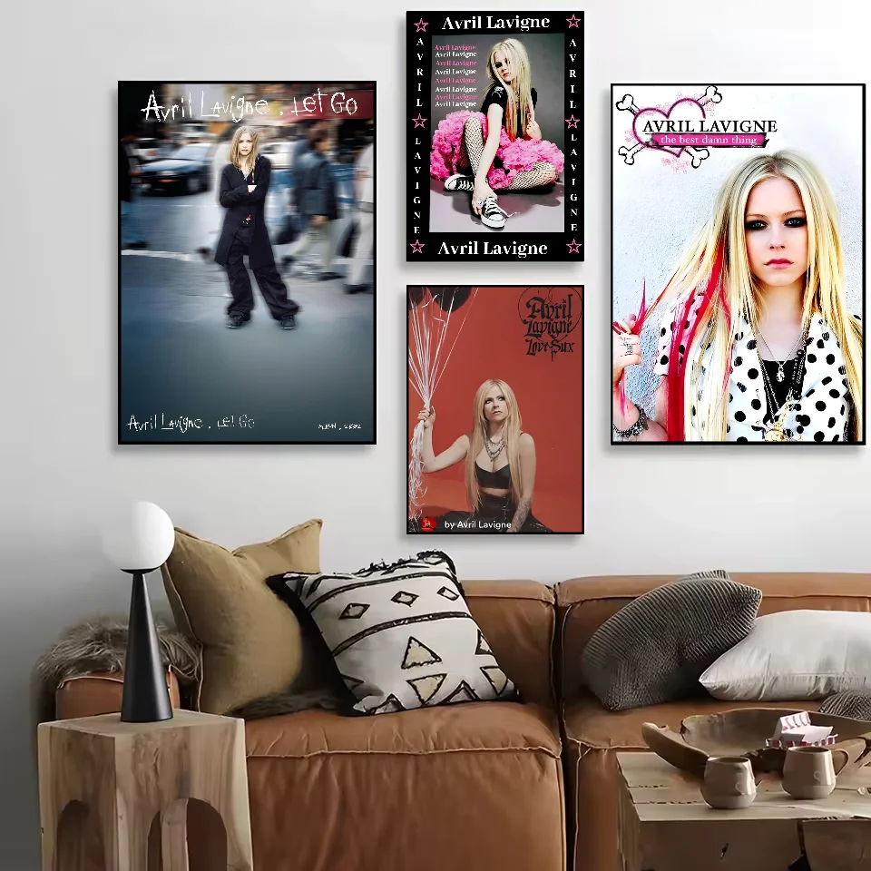 ملصق ستار سينجر أفريل لافين عالي الدقة جدار لاصق مقاوم للماء لغرفة المعيشة المنزلية وغرفة النوم والديكور الجمالي