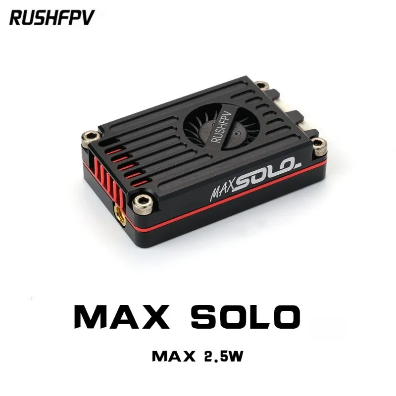 

RUSHFPV RUSH MAX SOLO 5,8 ГГц 2,5 Вт Высокомощный 48-канальный FPV видеопередатчик VTX, корпус с ЧПУ с охлаждающим вентилятором для дронов дальнего действия