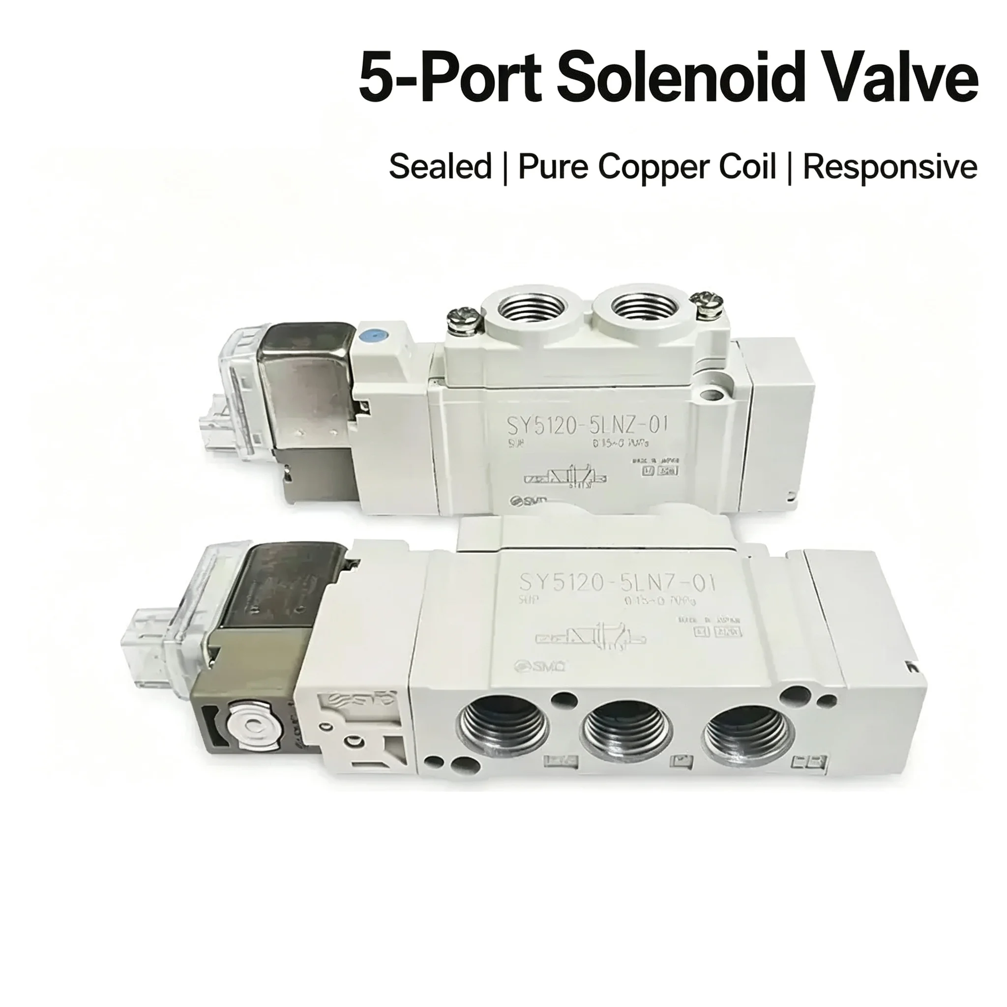 SY3120 5DZ M5 SY5120 5DZ 01 SY7120 High Quality  Type Pneumatic Control Solenoid Valve 5 Port 2 Solenoid Valve SY5120-5DZD-01