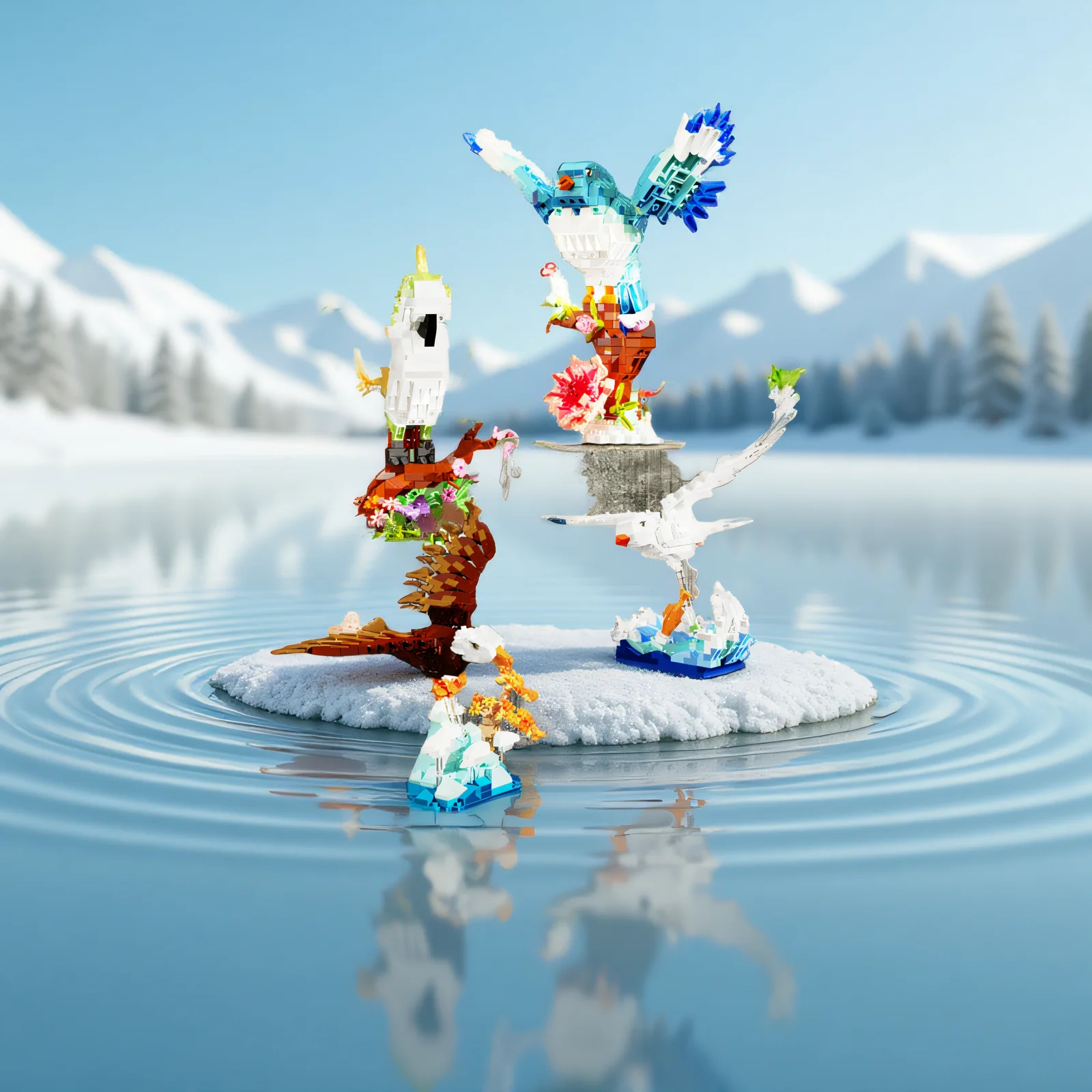 

Животные птицы кирпичи строительный набор микро строительные блоки дети 6-летние взрослые мини-блок игрушки украшения дома подарки для девочек