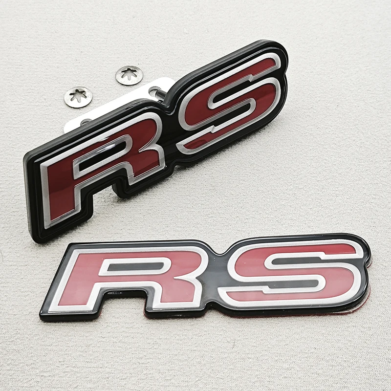 Insignia con logotipo RS de cristal rojo 3D, emblema de rejilla delantera con diseño de coche, pegatina para maletero trasero, calcomanías para Honda Fit Civic City Accord CRV JAZZ