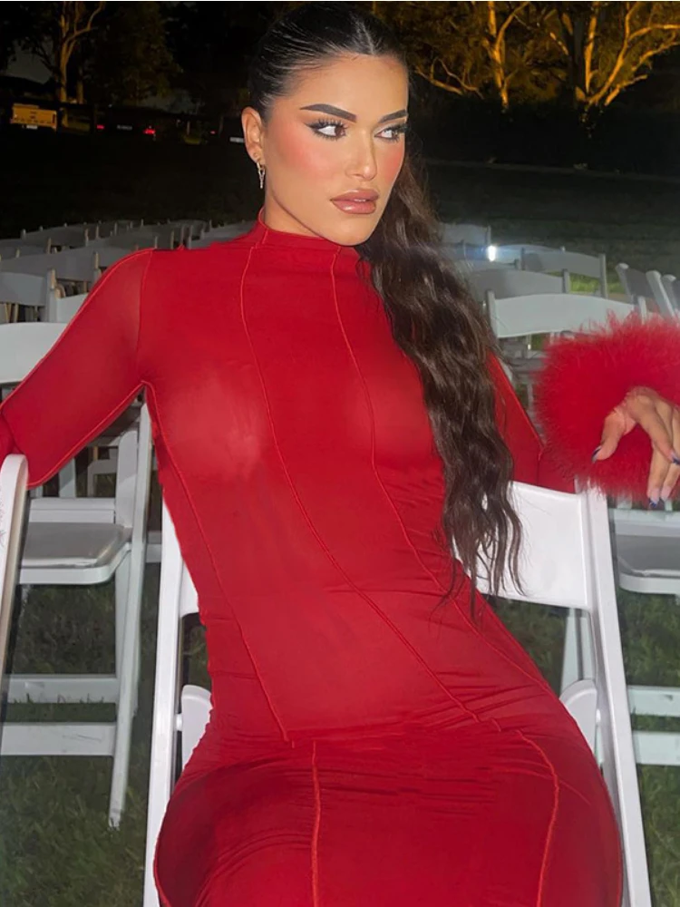 WeiYao-vestido de noche largo con espalda descubierta para mujer, traje Sexy ajustado con manga de plumas de retazos, elegante, para fiesta