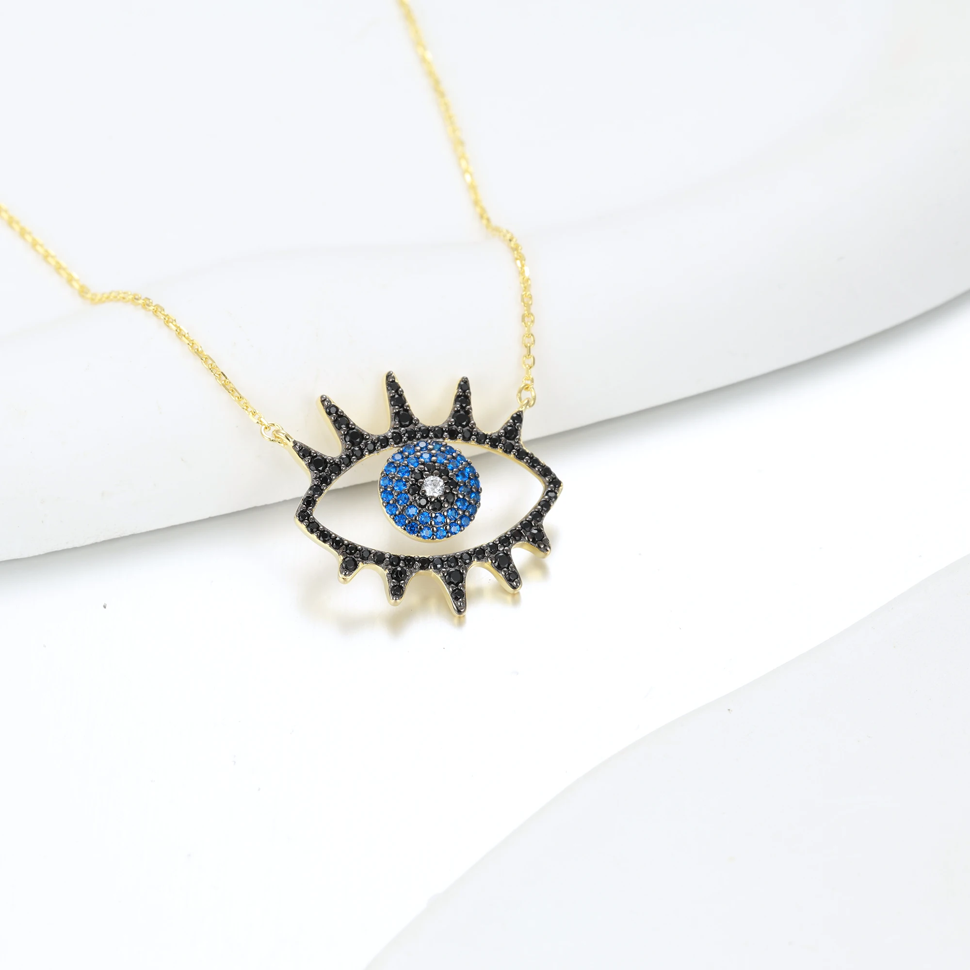 

Ожерелье с подвеской в богемном стиле в стиле бохо, сглаза, ювелирное изделие из стерлингового серебра 925 пробы, ожерелье для женщин, шпинель, драгоценный камень, цепочка на ключицу, ювелирные изделия