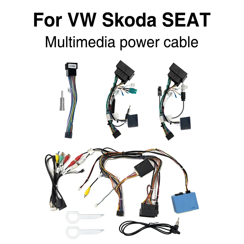 Ainavi 16 PIN Cable For VW Jetta 4 Passat B7 B8 Tiguan T5 T6 Golf MK6 GTI Car Android Wiring Harness Fiber Optic