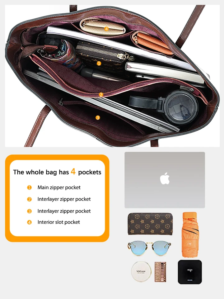 Zency 2025 Winter Big Tote Bags Women Handbag 100% Genuine Leather