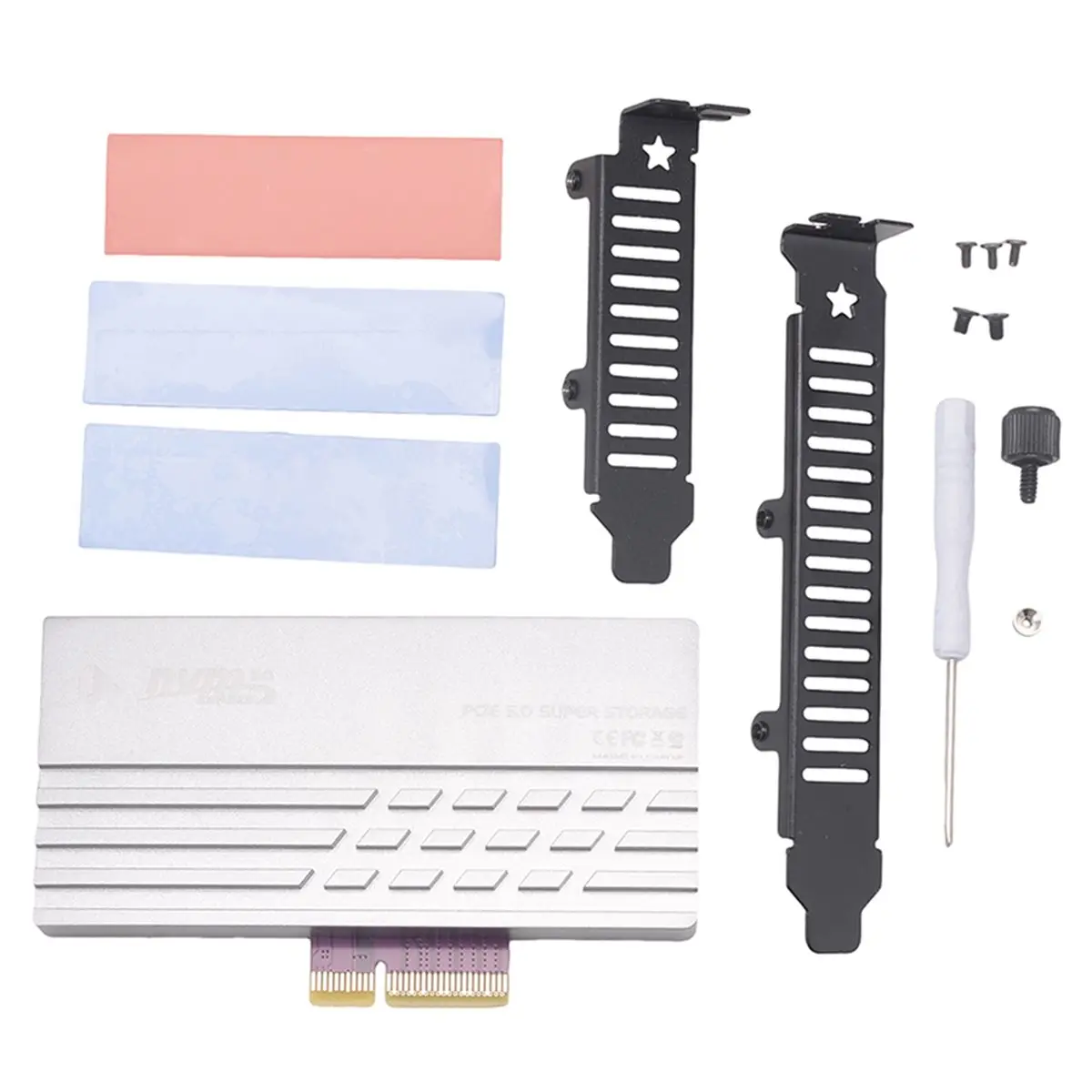 ABIU PCIe 5.0 to M.2 NVMe Adapter Card, High-Speed PCIe X4/X8/X16 to M2 SSD Converter Cooling Heatsink for Gen5 SSD 128Gbps